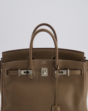 *FIRE PRICE* Hermès Birkin Retourne 25cm in Etoupe Swift Leather with Palladium Hardware