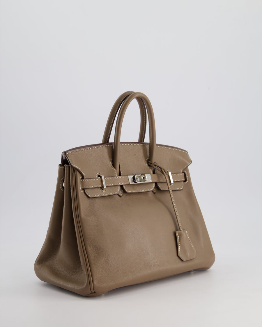 *FIRE PRICE* Hermès Birkin Retourne 25cm in Etoupe Swift Leather with Palladium Hardware