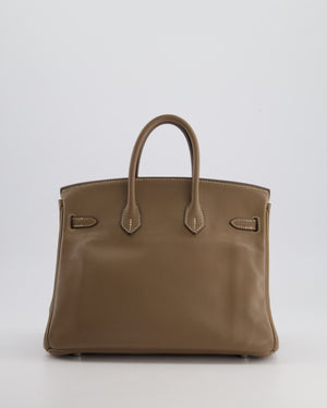 *FIRE PRICE* Hermès Birkin Retourne 25cm in Etoupe Swift Leather with Palladium Hardware