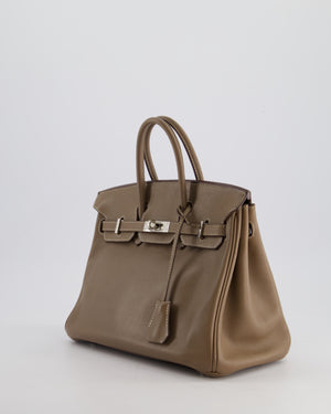 *FIRE PRICE* Hermès Birkin Retourne 25cm in Etoupe Swift Leather with Palladium Hardware