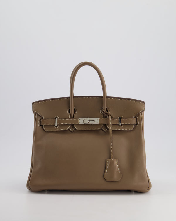 *FIRE PRICE* Hermès Birkin Retourne 25cm in Etoupe Swift Leather with Palladium Hardware