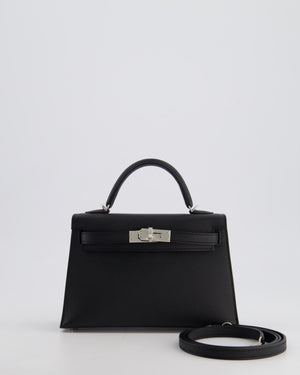 Hermès Mini Kelly II 20cm in Noir Epsom Leather with Palladium Hardware