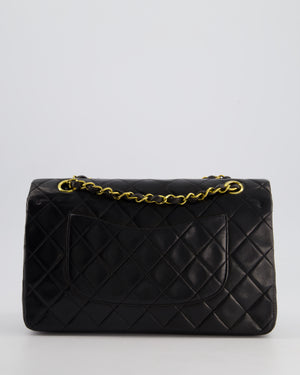 *AMAZING CONDITION* Chanel Black Vintage Classic Medium Double Flap Bag in Lambskin Leather with 24K Gold Hardware