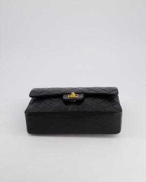 *AMAZING CONDITION* Chanel Black Vintage Classic Medium Double Flap Bag in Lambskin Leather with 24K Gold Hardware