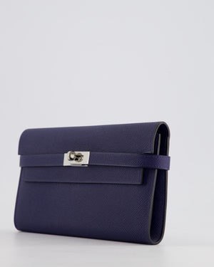 Hermès Kelly Wallet in Blue Saphir Epsom Leather with Palladium Hardware