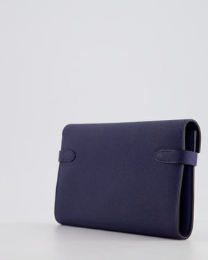 Hermès Kelly Wallet in Blue Saphir Epsom Leather with Palladium Hardware