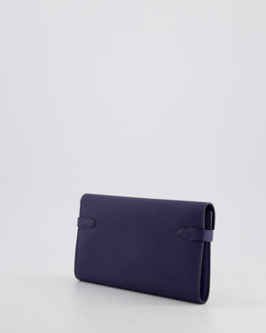 Hermès Kelly Wallet in Blue Saphir Epsom Leather with Palladium Hardware