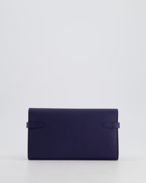 Hermès Kelly Wallet in Blue Saphir Epsom Leather with Palladium Hardware