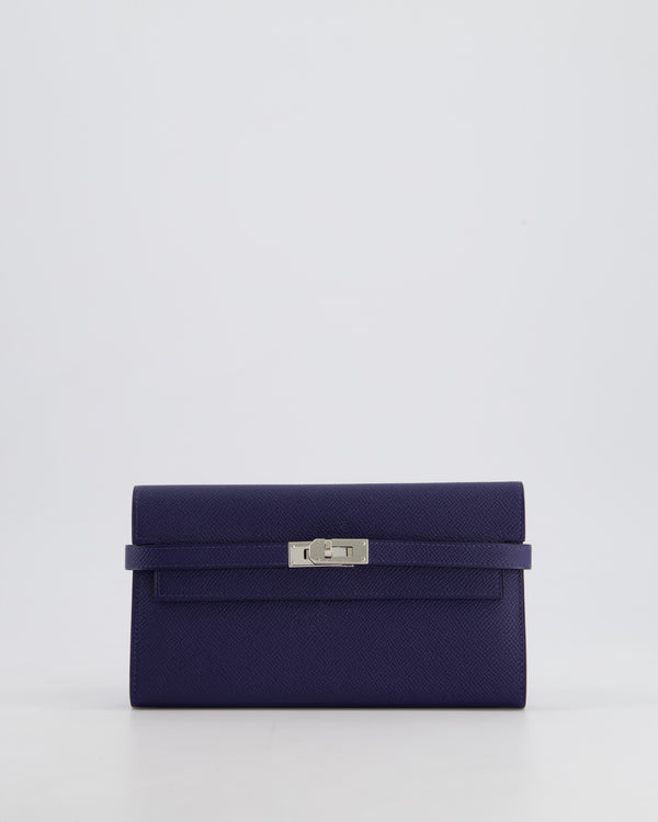 Hermès Kelly Wallet in Blue Saphir Epsom Leather with Palladium Hardware