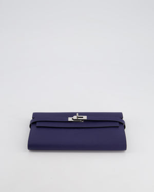 Hermès Kelly Wallet in Blue Saphir Epsom Leather with Palladium Hardware