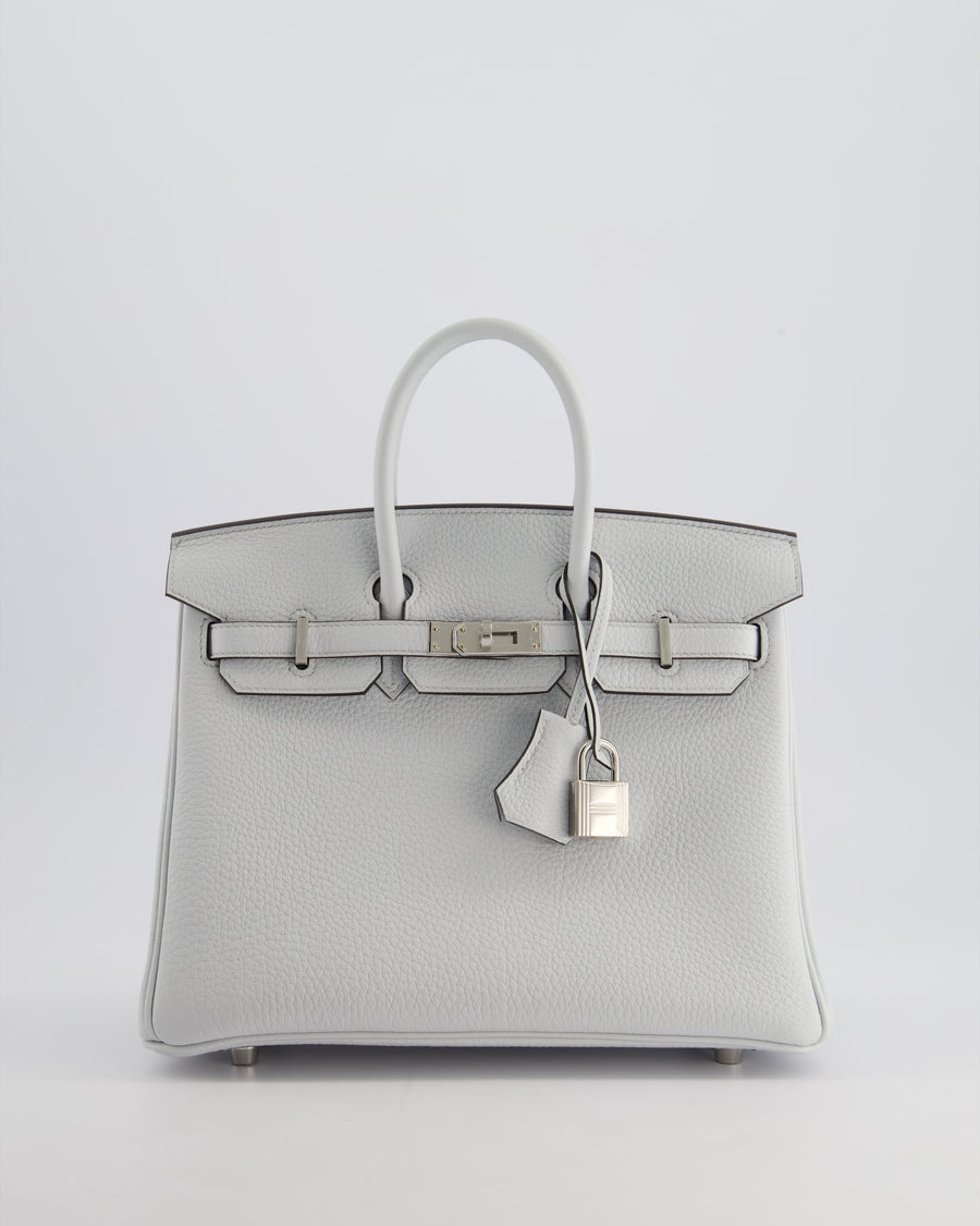 *NEW COLOUR* Hermès Birkin 25cm Retourne Bag in Gris Platine Togo Leather with Palladium Hardware