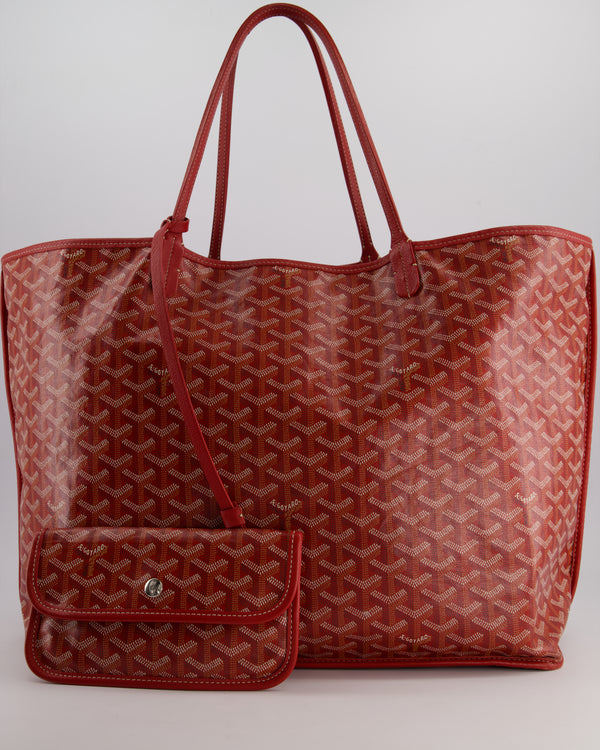 Goyard Anjou GM in Burgundy Goyardine & Calfskin Leather Reversible Shoulder Tote Bag