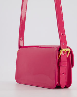 Christian Dior Fuchsia Miss Dior Flap Shoulder Bag in Patent Calfskin Leather with Gold Hardware RRP £3100