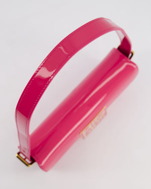 Christian Dior Fuchsia Miss Dior Flap Shoulder Bag in Patent Calfskin Leather with Gold Hardware RRP £3100