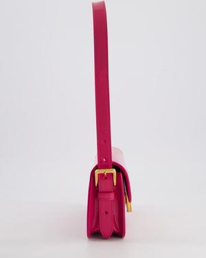 Christian Dior Fuchsia Miss Dior Flap Shoulder Bag in Patent Calfskin Leather with Gold Hardware RRP £3100