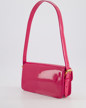 Christian Dior Fuchsia Miss Dior Flap Shoulder Bag in Patent Calfskin Leather with Gold Hardware RRP £3100