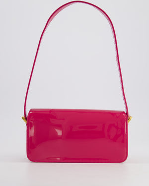 Christian Dior Fuchsia Miss Dior Flap Shoulder Bag in Patent Calfskin Leather with Gold Hardware RRP £3100