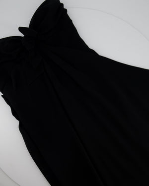 Mugler Black Asymmetrical Hem Corseted Strapless Dress With Tie Front Detail Size FR 38 (UK 10)