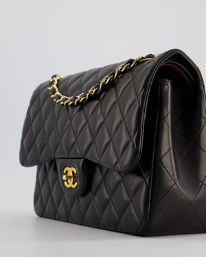 *FIRE PRICE* Chanel Black Jumbo Classic Double Flap Bag in Lambskin Leather with Gold Hardware