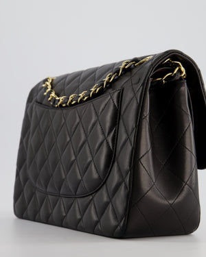 *FIRE PRICE* Chanel Black Jumbo Classic Double Flap Bag in Lambskin Leather with Gold Hardware