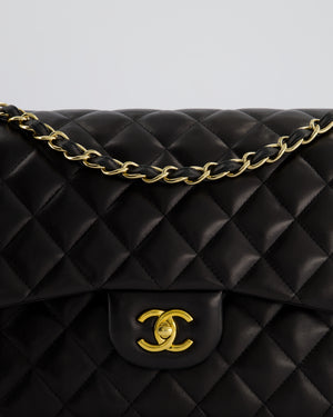 *FIRE PRICE* Chanel Black Jumbo Classic Double Flap Bag in Lambskin Leather with Gold Hardware