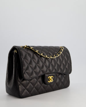 *FIRE PRICE* Chanel Black Jumbo Classic Double Flap Bag in Lambskin Leather with Gold Hardware