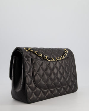 *FIRE PRICE* Chanel Black Jumbo Classic Double Flap Bag in Lambskin Leather with Gold Hardware