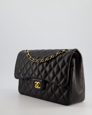 *FIRE PRICE* Chanel Black Jumbo Classic Double Flap Bag in Lambskin Leather with Gold Hardware