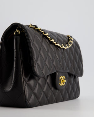 *FIRE PRICE* Chanel Black Jumbo Classic Double Flap Bag in Lambskin Leather with Gold Hardware