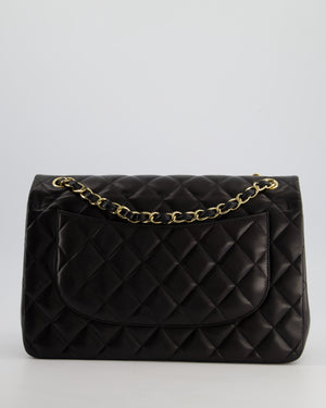 *FIRE PRICE* Chanel Black Jumbo Classic Double Flap Bag in Lambskin Leather with Gold Hardware