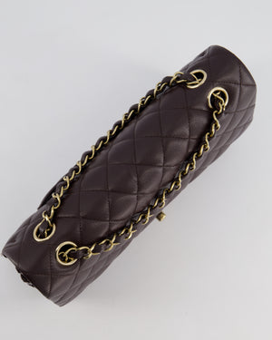 *SUPER HOT* Chanel Dark Burgundy Medium Classic Double Flap Bag in Caviar Leather with Champagne Gold Hardware