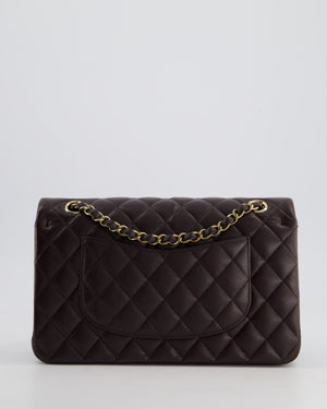 *SUPER HOT* Chanel Dark Burgundy Medium Classic Double Flap Bag in Caviar Leather with Champagne Gold Hardware