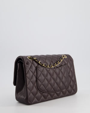 *SUPER HOT* Chanel Dark Burgundy Medium Classic Double Flap Bag in Caviar Leather with Champagne Gold Hardware