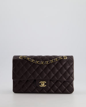 *SUPER HOT* Chanel Dark Burgundy Medium Classic Double Flap Bag in Caviar Leather with Champagne Gold Hardware