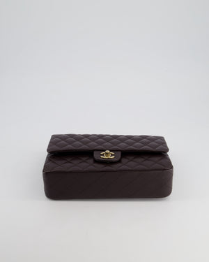 *SUPER HOT* Chanel Dark Burgundy Medium Classic Double Flap Bag in Caviar Leather with Champagne Gold Hardware