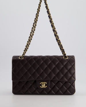 *SUPER HOT* Chanel Dark Burgundy Medium Classic Double Flap Bag in Caviar Leather with Champagne Gold Hardware