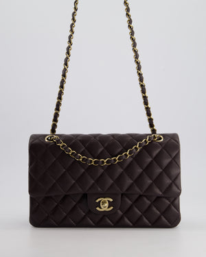 *SUPER HOT* Chanel Dark Burgundy Medium Classic Double Flap Bag in Caviar Leather with Champagne Gold Hardware