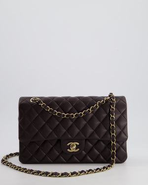 *SUPER HOT* Chanel Dark Burgundy Medium Classic Double Flap Bag in Caviar Leather with Champagne Gold Hardware