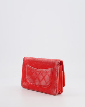 Chanel Orange Velvet Wallet on Chain Bag with Silver Hardware