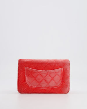 Chanel Orange Velvet Wallet on Chain Bag with Silver Hardware