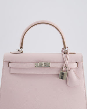 *RARE* Hermès Kelly 25cm Bag in Mauve Pale Epsom Leather with Palladium Hardware