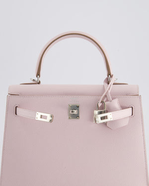 *RARE* Hermès Kelly 25cm Bag in Mauve Pale Epsom Leather with Palladium Hardware