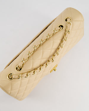 *FIRE PRICE* Chanel Beige Jumbo Classic Single Flap Bag in Caviar Leather with Gold Hardwar