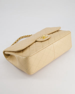 *FIRE PRICE* Chanel Beige Jumbo Classic Single Flap Bag in Caviar Leather with Gold Hardwar