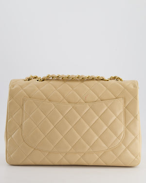 *FIRE PRICE* Chanel Beige Jumbo Classic Single Flap Bag in Caviar Leather with Gold Hardwar