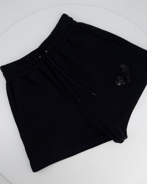 Prada Black Cotton Shorts and Crop Top Set With Sequin Embellishment Detail Size Small (UK 8)