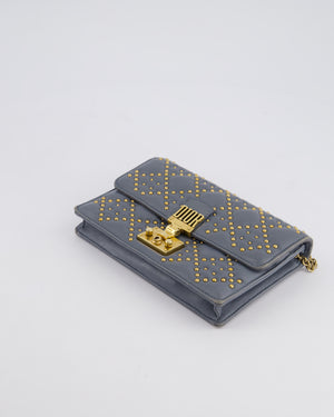 Christian Dior Grey/Blue Dioraddict Studded Flap Bag with Gold Hardware