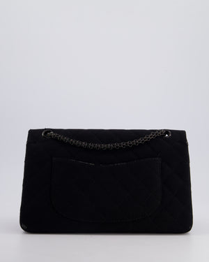 *FIRE PRICE* Chanel Black Large 2.55 Classic Double Flap Bag in Fabric with So Black Hardware