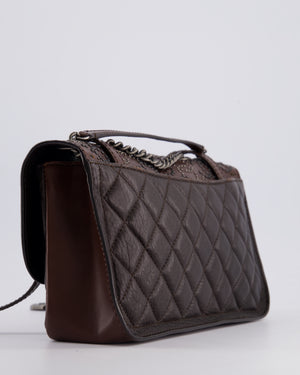 *HOT* Chanel Brown Paris/Dallas Studded Buckle Single Flap Bag in Calfskin Leather with Ruthenium Hardware