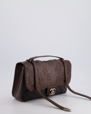 *HOT* Chanel Brown Paris/Dallas Studded Buckle Single Flap Bag in Calfskin Leather with Ruthenium Hardware